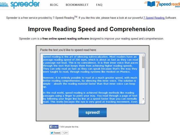 spreeder speed reading